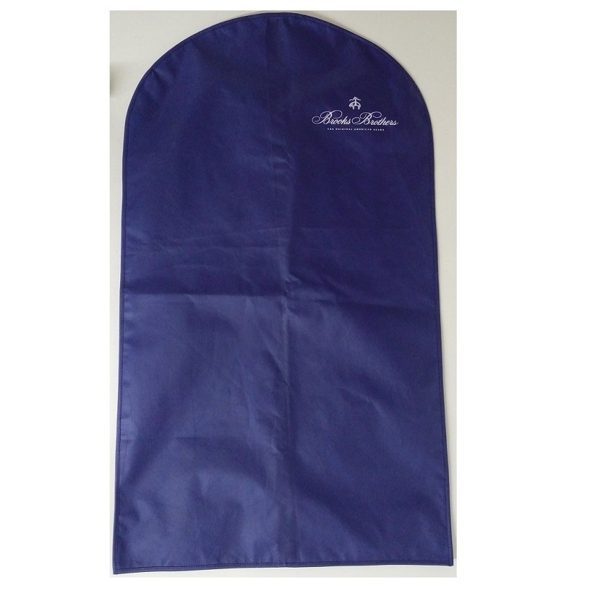 Sewn suit bag with closure without bellows